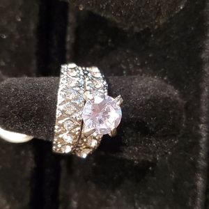 Cz Silver Ring Set Size 7